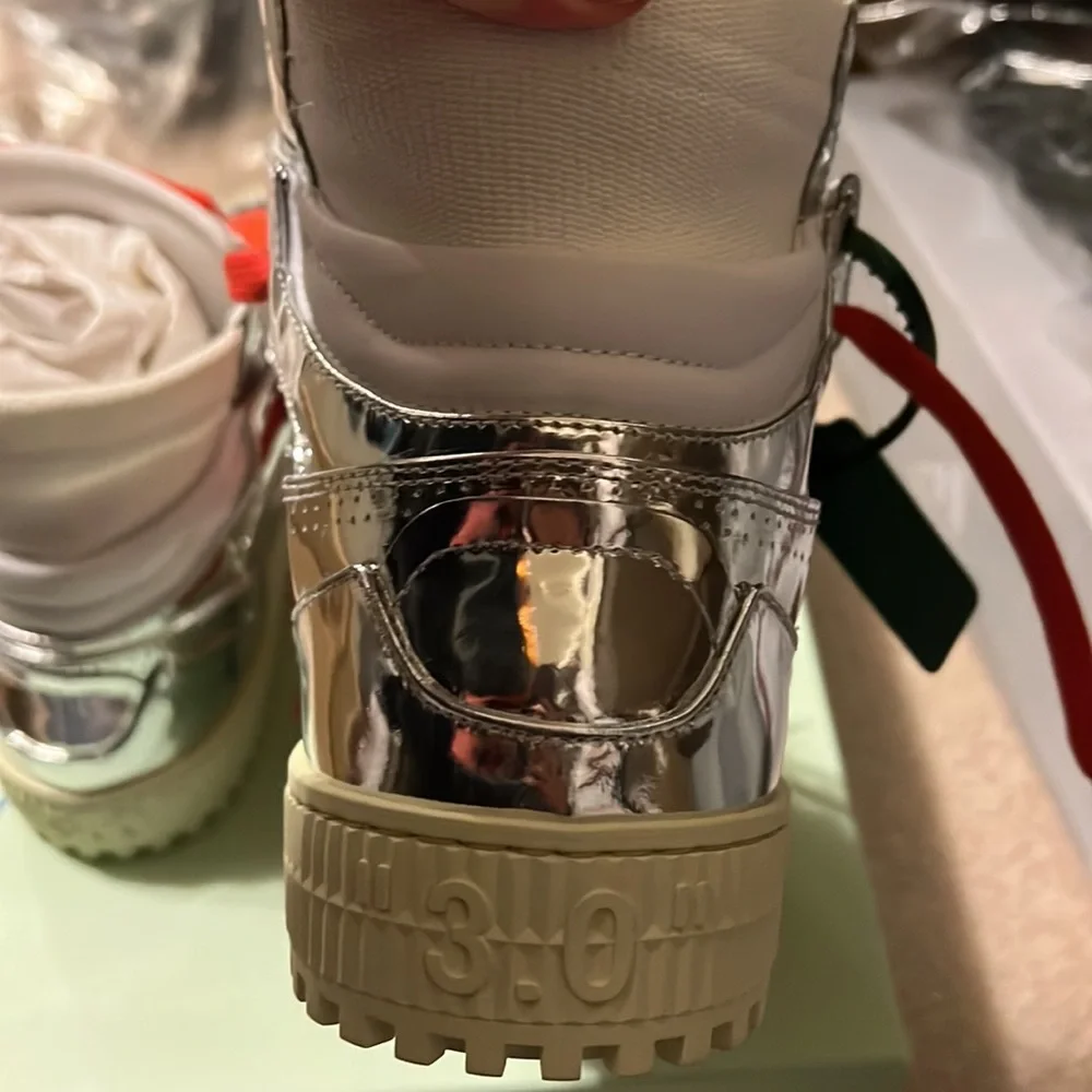 NWT OFF-WHITE 3.0 off court full mirror Womens high top sneaker - Picture 7 of 8